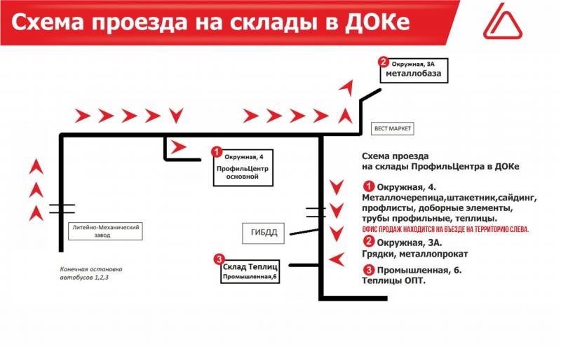 Схема проезда на склады в ДОКе